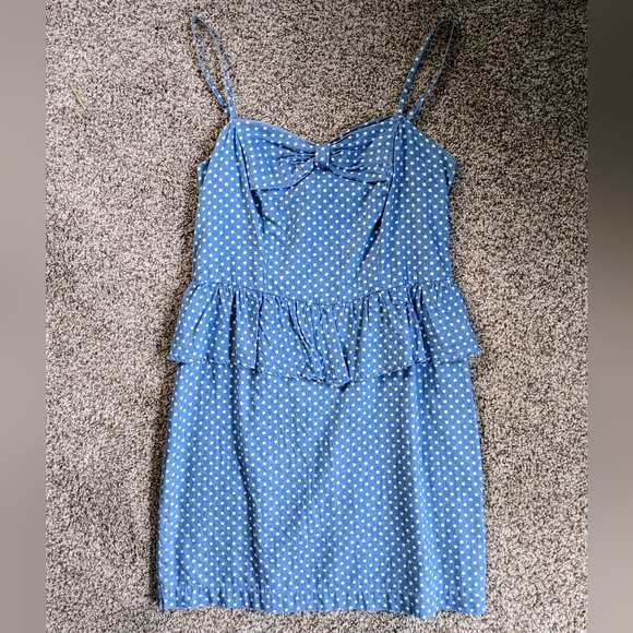 Forever 21 Blue White Polka-Dot Dress - Picture 1 of 4